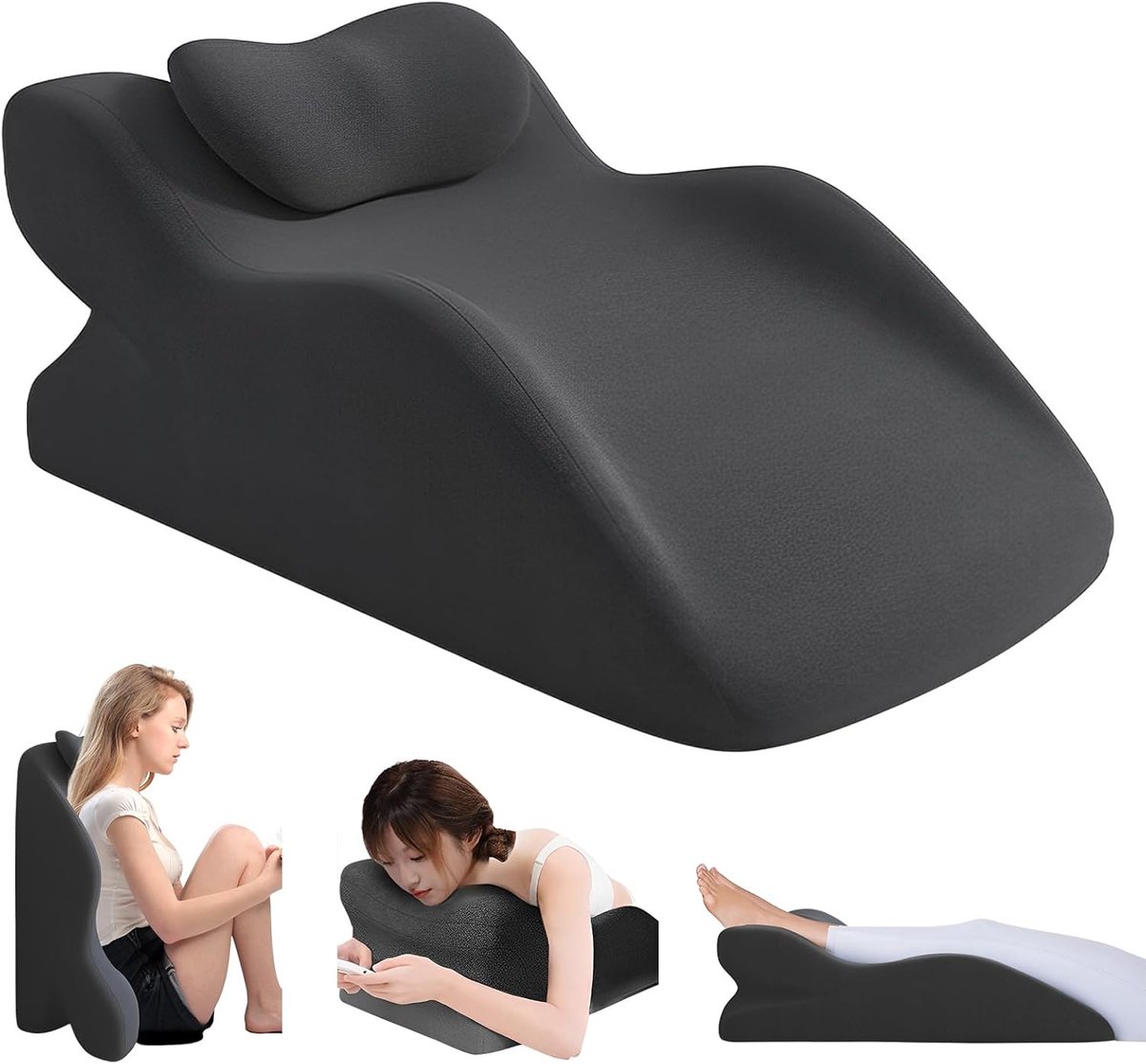 SnelShoppen - Lezen Kussen voor Bed en Bank, Geheugen Foam Rugkussen met Hoofdkussen | Ergonomisch Wigkussen met Afneembare en Wasbare Hoes, Ideaal vo