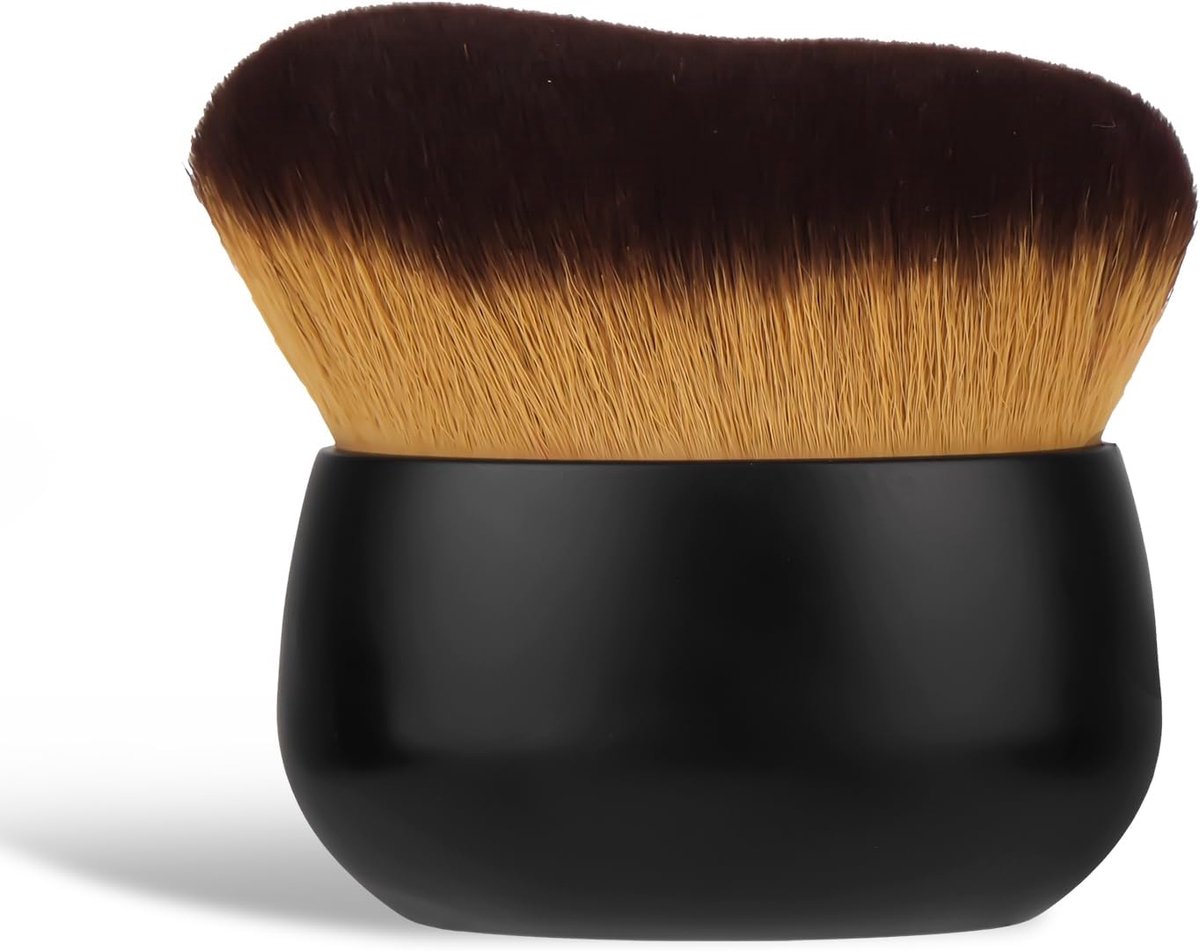 SnelShoppen - Extra Grote Make-up Borstel Voor Lichaam, 7.5x6.5cm, Geschikt Voor Tanning, Lotion & Poeder, Zwart, Efficiënte Applicatie Voor Feest & D