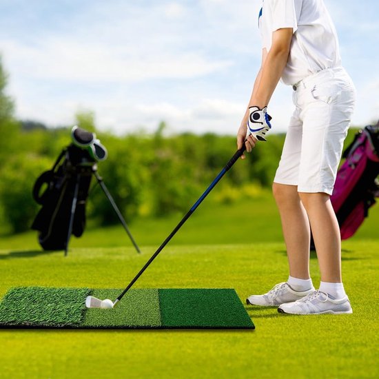 SnelShoppen - 3-in-1 Golf Oefenmat 60x30cm, Golf Trainingsmat met Rough en Fairway, Schokabsorberende Trainer voor Golfstrokes van Snelshoppen — afbeelding 4