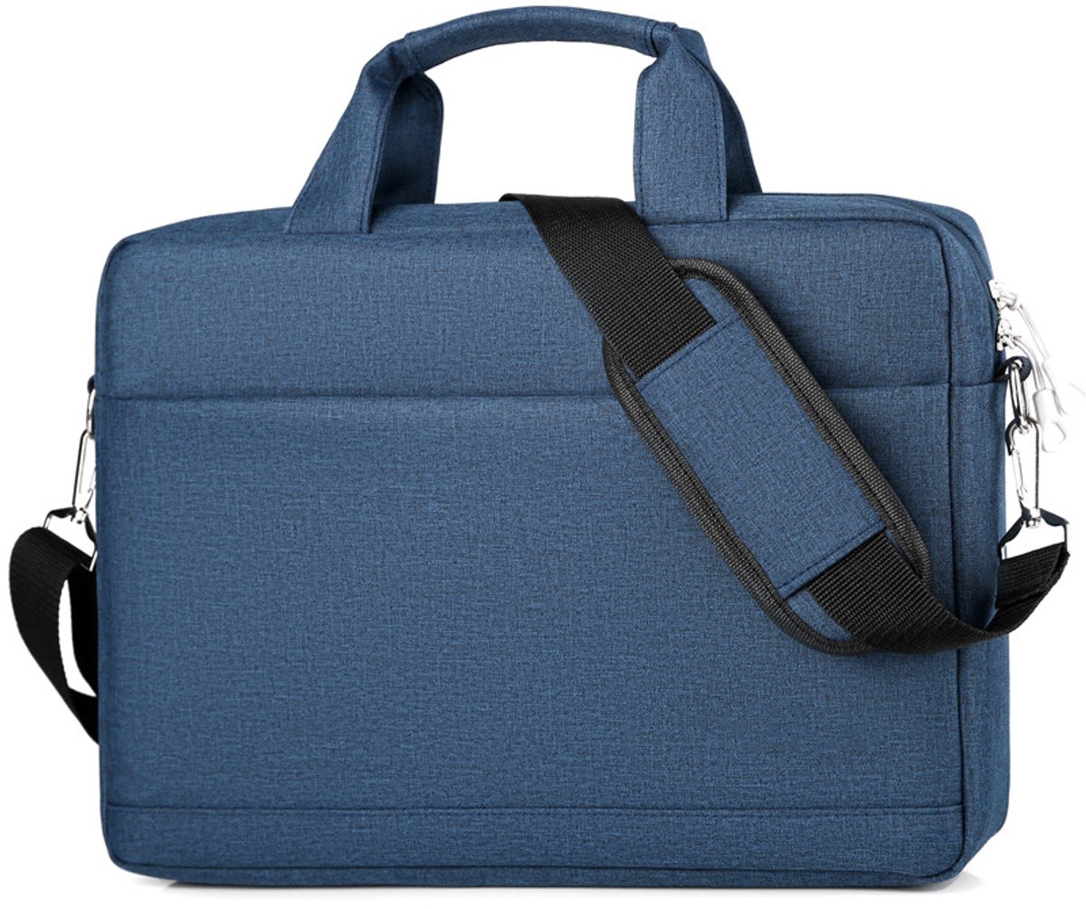Bobypet - Luxe Laptoptas 15.6 inch met Schouderband - Waterafstotende Laptop Schoudertas en Handtas - Gevoerde Documententas en Werktas voor Dames en Heren - blauw