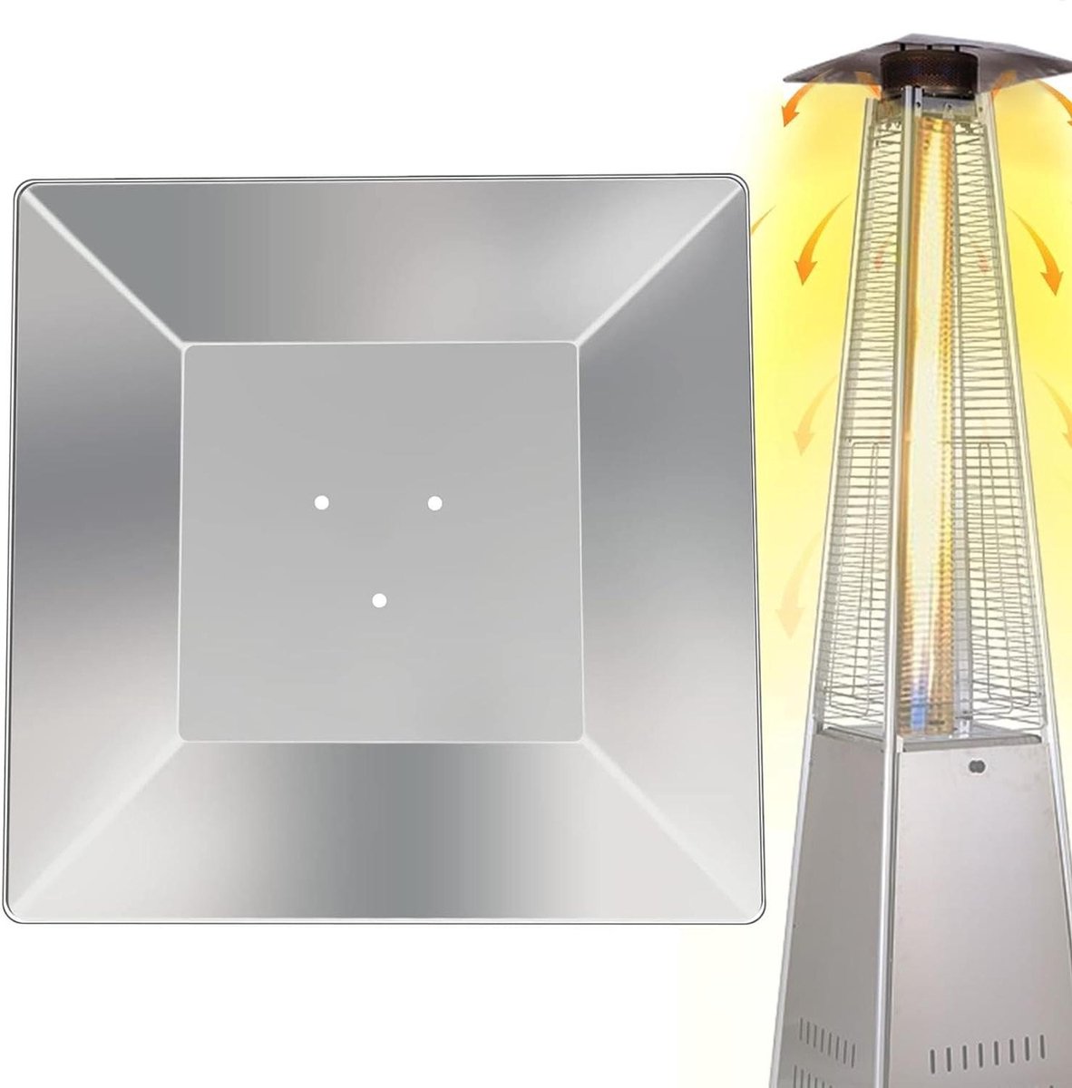 Terrasverwarmer Reflector Schild - Warmtekap - Buitenruimte Verwarmen - Energiebesparend - 49.5 cm breed - Multi kleuren