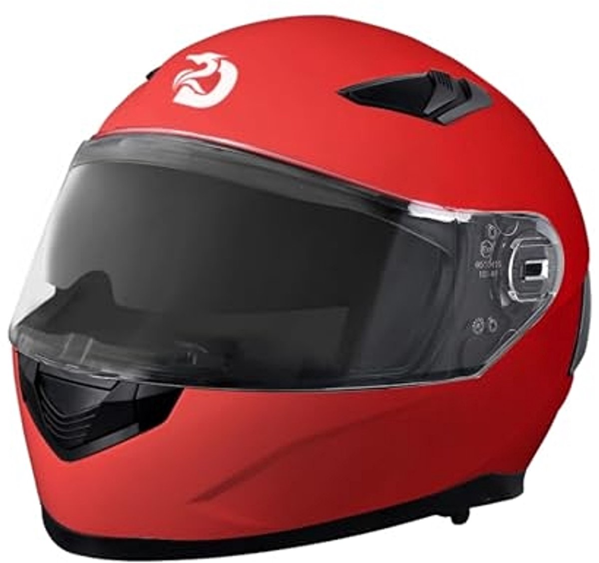 DAWNRISE Integraalhelm met dubbel vizier ECE 22.06 - Robijnrood - Maat XS