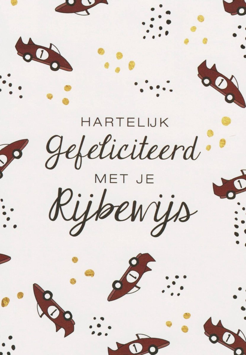 Rijbewijs kaart | Wenskaart | 10 stuks | Hartelijk gefeliciteerd met je rijbewijs