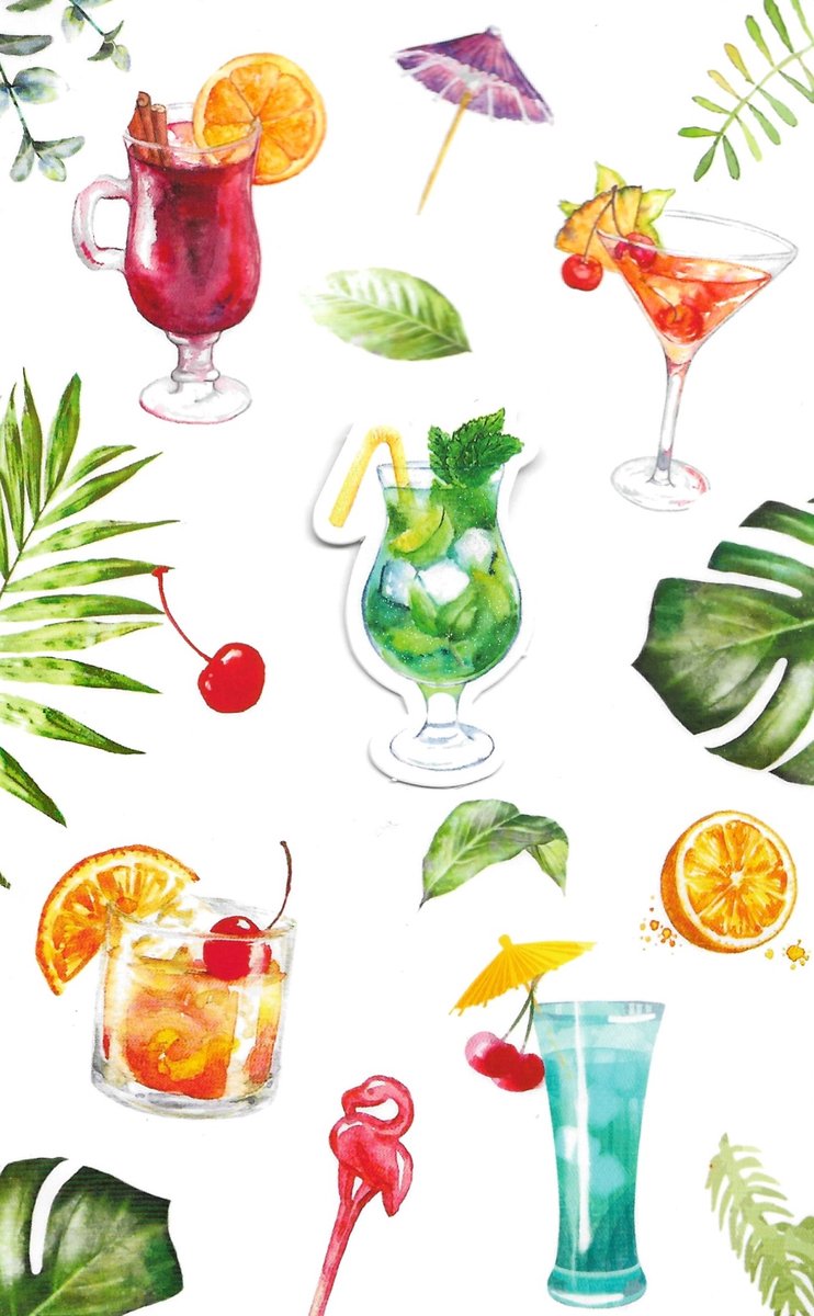 Wenskaart | 6 stuks | ADIOS applicatiekaart blanco (zonder tekst) cocktails