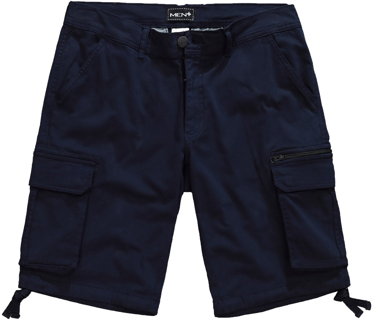 Men Plus - Heren - Cargobermuda buik-fit veel zakken - Navy blauw - Maat 52