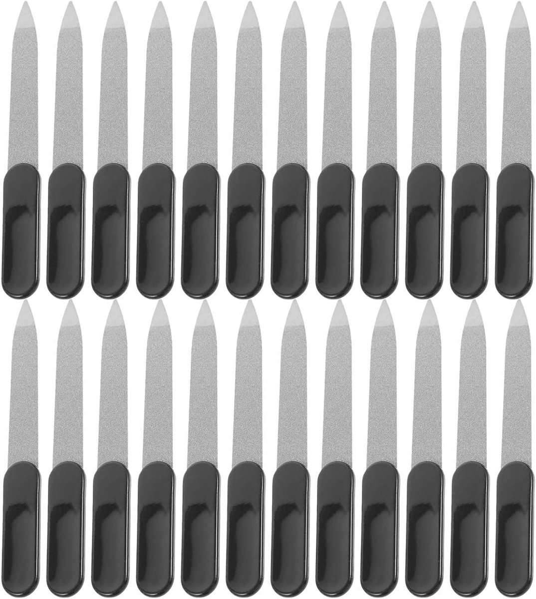Metalen Nagelvijlen - Roestvrijstalen Vijlen - Nagels Vormgeven - Dubbelzijdig Ontwerp - 9 cm - Zwart