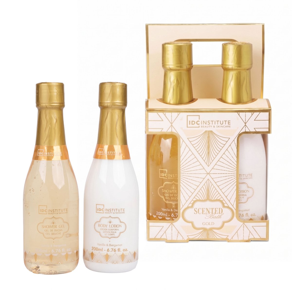 IDC Institute GOLD lichaamsverzorging vanity-bergamot cadeauset bodycare met vanille en bergamot