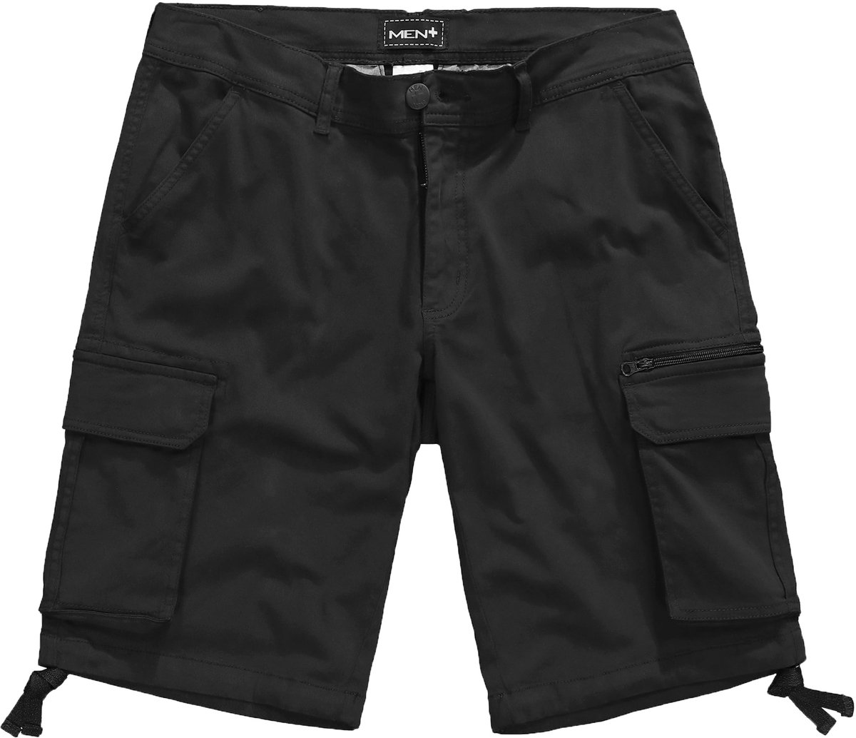 Men Plus - Heren - Cargobermuda buik-fit veel zakken - Zwart - Maat 58