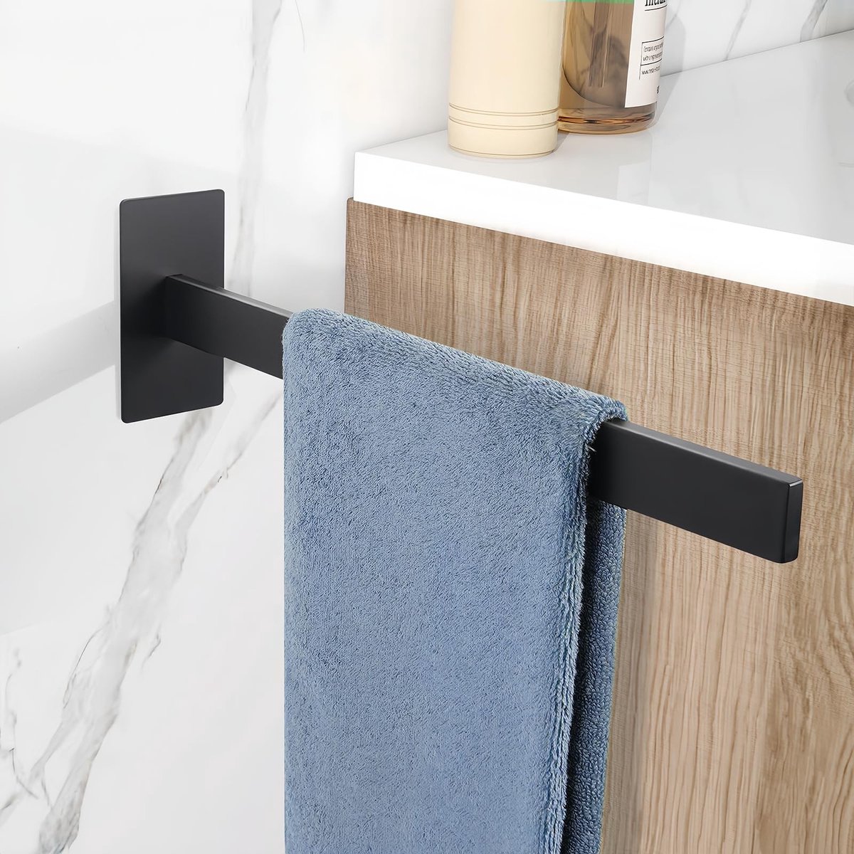 Omgoods - Handdoekhouder Wandmontage SUS304 RVS - Zwart - 38 cm