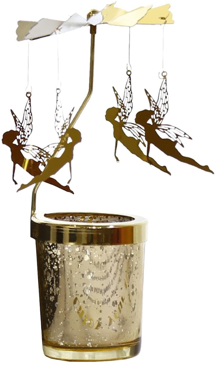 Omgoods - Gouden Roterende Kaarsenhouder voor Romantische Decoratie