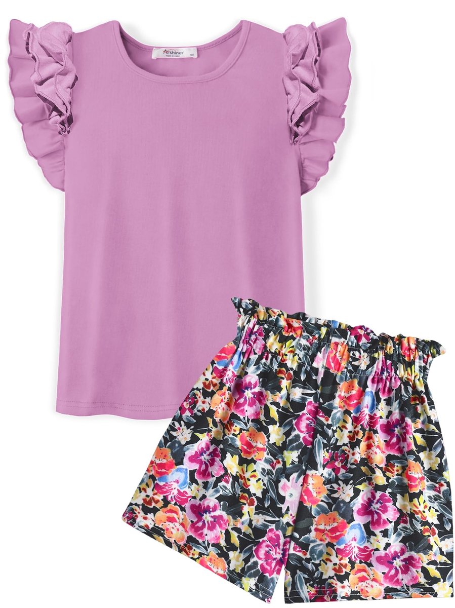 Omgoods - Meisjes Kleding Set Zomer T-Shirts met Shorts Casual 6-14 Jaar