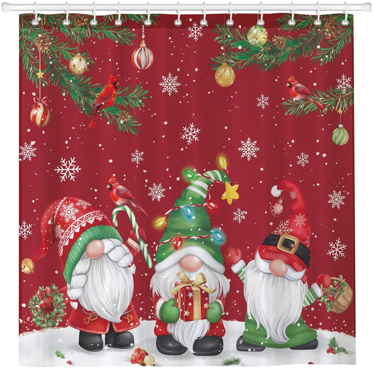 Omgoods - Waterdichte Polyester Douchegordijn met Kerstboom Motief