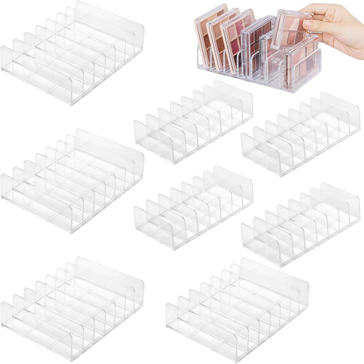 Omgoods - 8 Delige Oogschaduw Organiser - Acryl Make-up Palette Houder