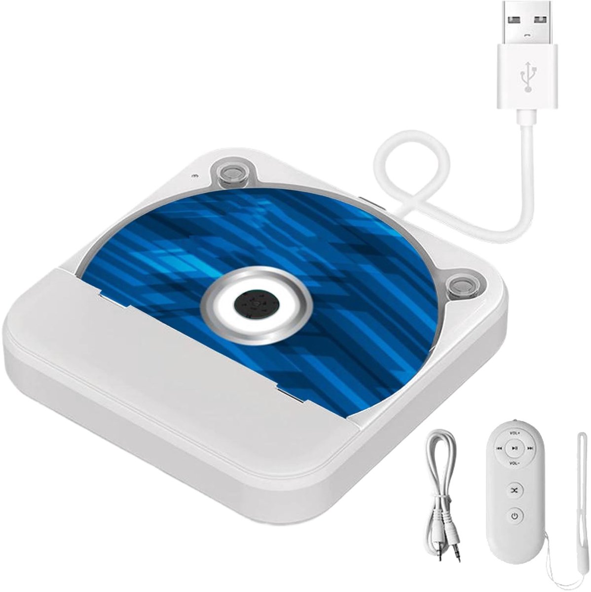 Omgoods - Draagbare CD Speler voor Auto met USB/AUX-aansluiting