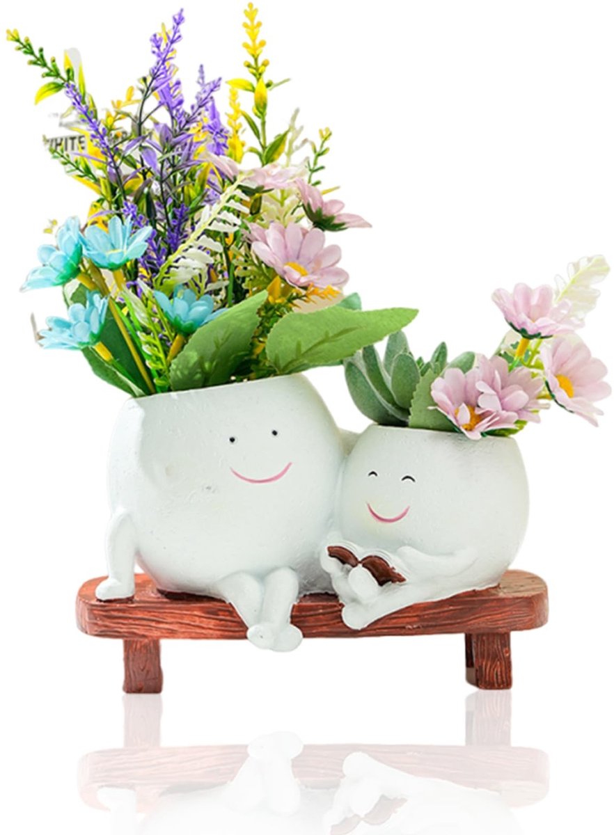 Omgoods - Bloempot met Smiley Gezicht - Schattige Bloempotten voor Binnen en Buiten