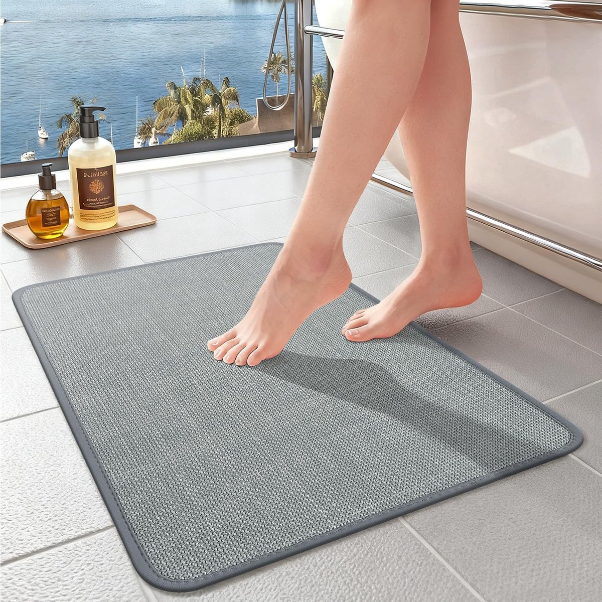 Omgoods - Snelle Droog Badmat 43 x 120 cm voor Douche en Badkamer