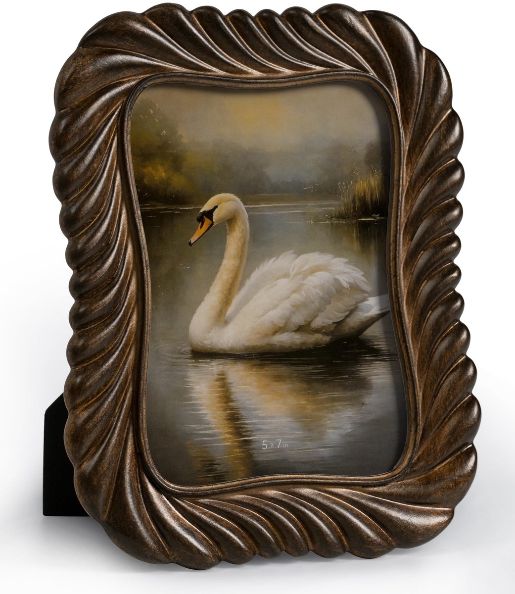 Omgoods - Vintage Fotolijst 7x5 Inch - Rustieke Victorian Brown Resin Fotolijst