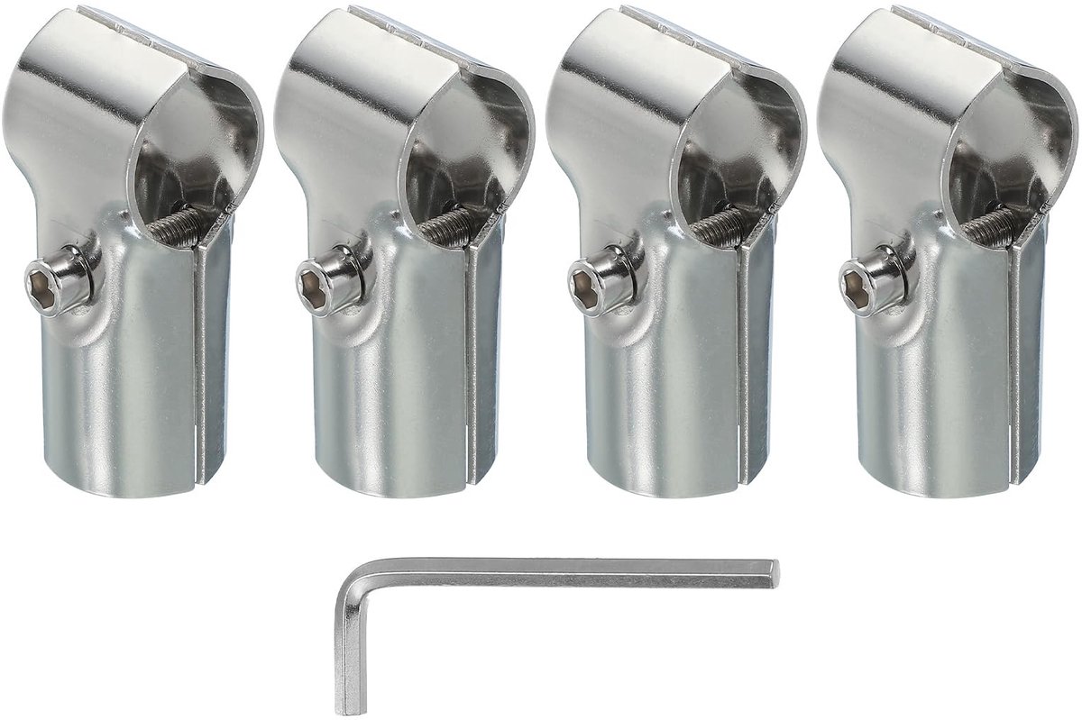 Omgoods - 1 Inch 2-Weg T-Pijp Klem Connector, 4 Stuks