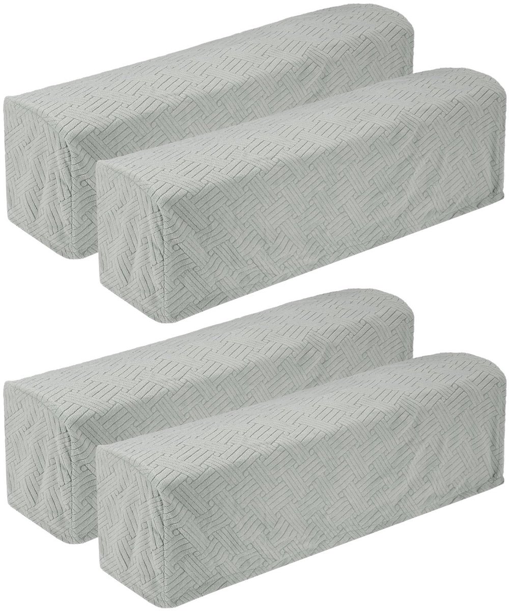 Omgoods - 4 Stuks Twill Stretch Armleuninghoezen in Lichtgrijs - Zacht en Duurzaam