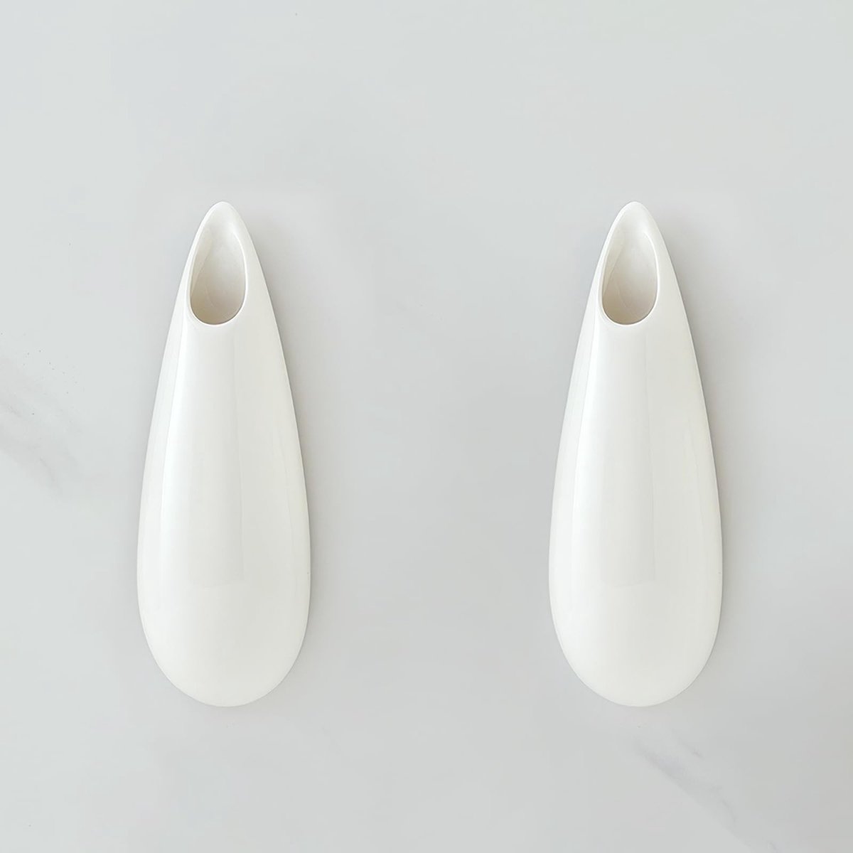 Omgoods - Set van 2 Witte Keramische Wandvazen voor Planten