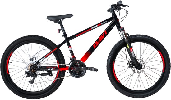 Davi Terrano – Mountainbike – 26 inch – 21 versnellingen – Schijfremmen – Voorvork met vering – Rood/Zwart — afbeelding 2