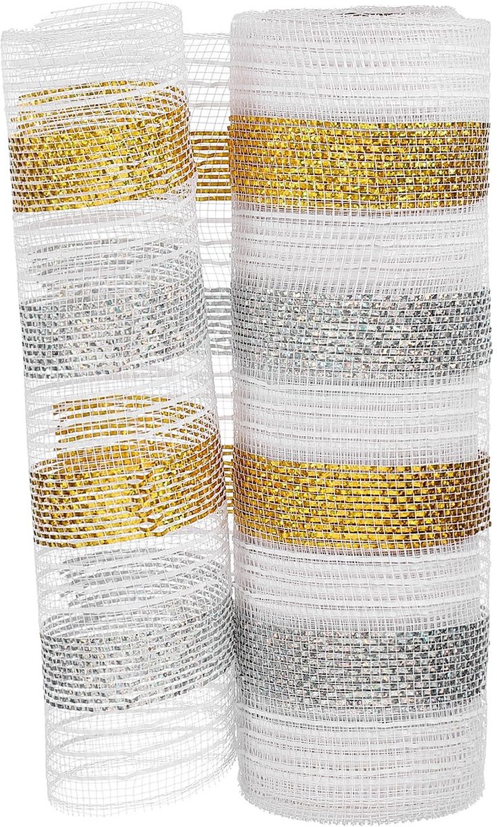 Omgoods - Decoratief Gaaslint 25,5 cm x 25,5 m voor Kerstboomdecoratie Goud