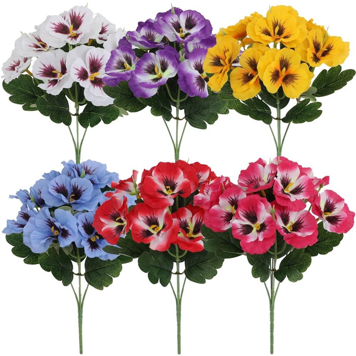 Omgoods- Kunstmatige Bloemen - UV-bestendige Viooltjes - Buiten/Binnen Decoratie - Realistische Verschijning - Duurzaam - Felle Kleuren - Nep Bloemen