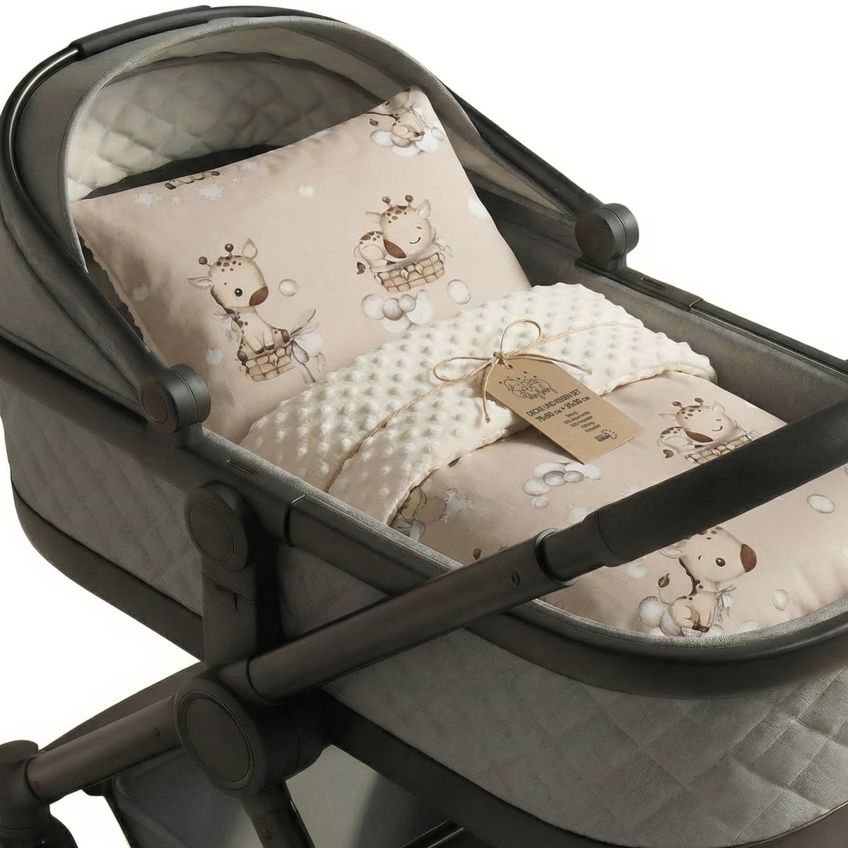 Omgoods - Baby Deken met Kussen - Warme en Zachte Baby Dekens voor Kinderwagen en Bedje 75x60cm