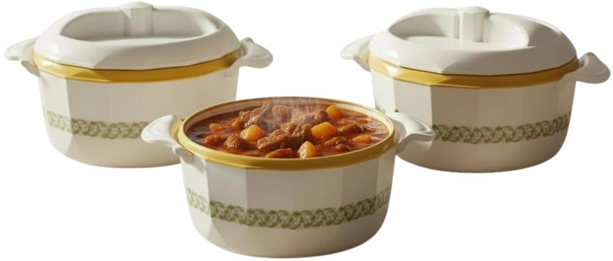 Omgoods- Geïsoleerde Kommen set van 3 - Roestvrij Staal - Lekvrij Deksel - Stapelbaar - Inhoud 500/1000/1500 ml - Warmte- en Koude-isolatie - Thermoschalen