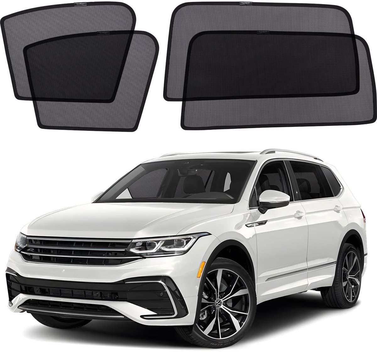 Omgoods - 4-delige Auto Zonnescherm Set voor VW Tiguan II 2016-2024