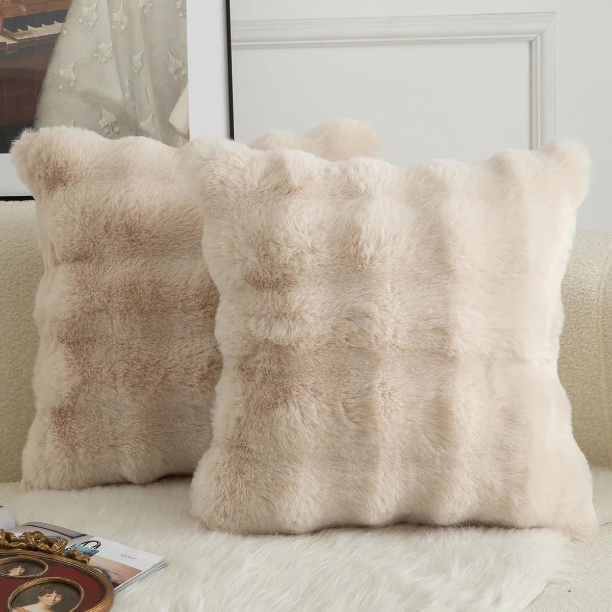 Omgoods - Set van 2 Luxe Decoratieve Kussenslopen van Wol