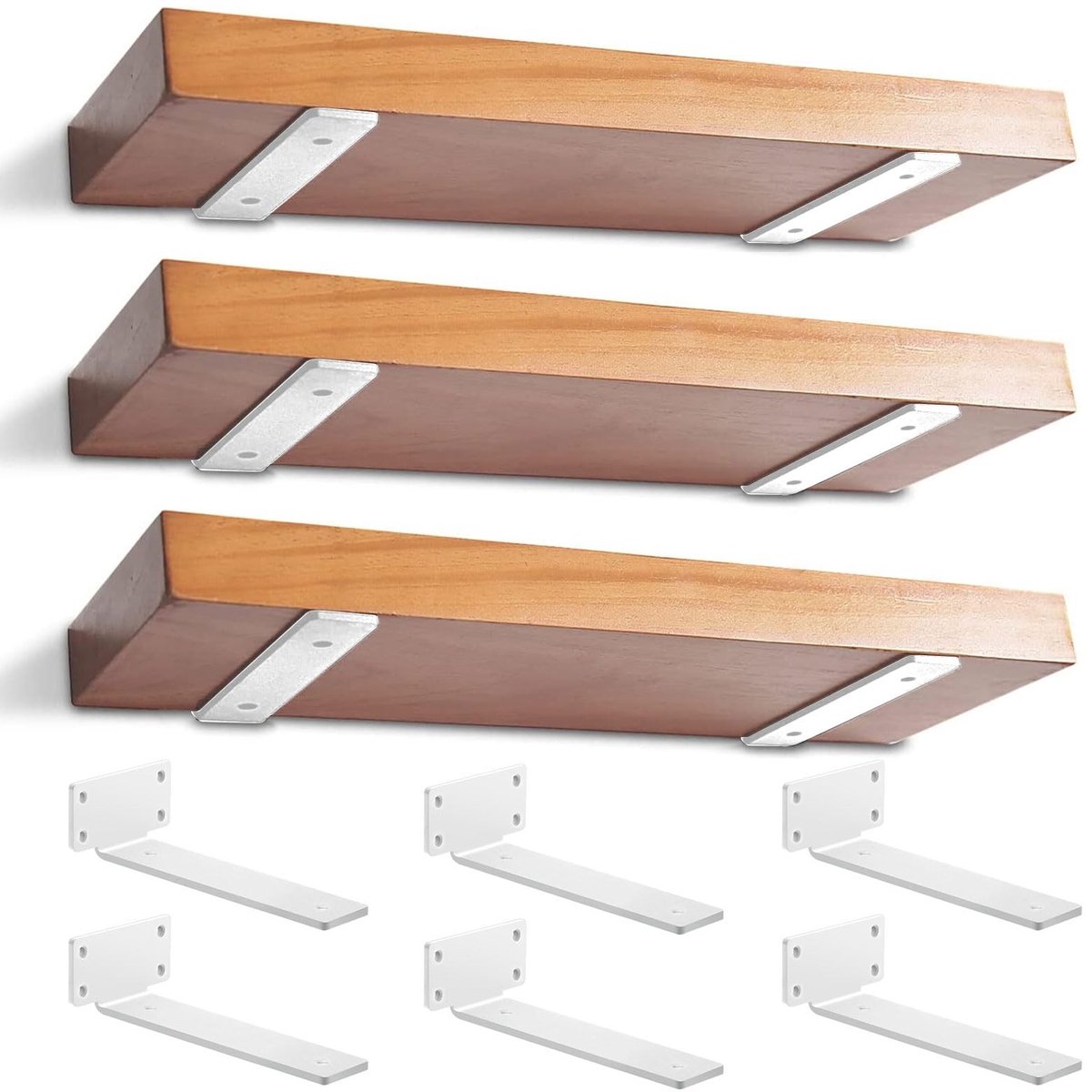 Omgoods - Set van 6 Stevige Wandplankdragers voor Drijvende Planken