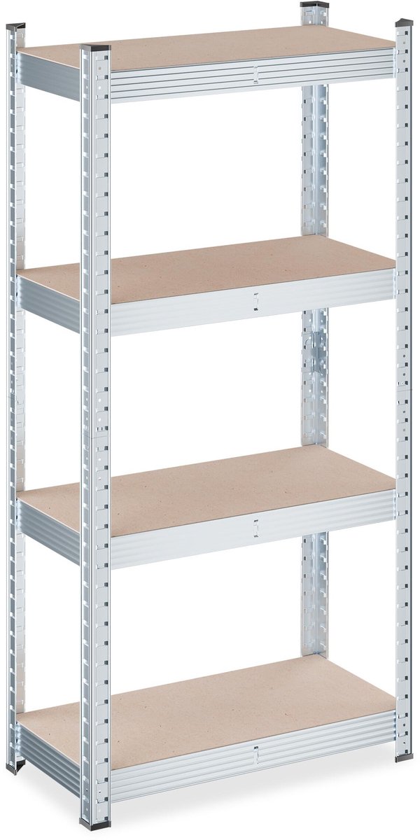 Omgoods - Stellingkast van Staal voor Garage of Schuur in Lichtbruin-Zilver