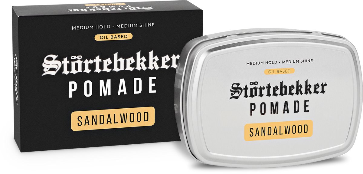 Störtebekker® Premium Pomade Oliebasis Sandelhout - Hair Pomade Heren - Medium Hold / Medium Shine - Flexibel Restylebaar - Haarwax 125ml - Haarstyling Hair Wax Oil Based Made in Germany