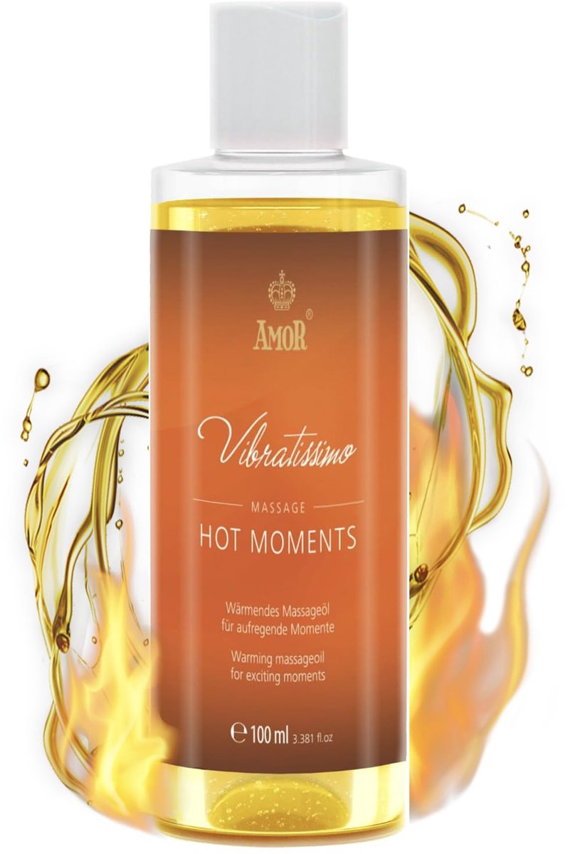 Vibratissimo 'Hot Moments': verwarmende, verzachtende massageolie, liefdesolie, erotische liefdesolie, 100 ml
