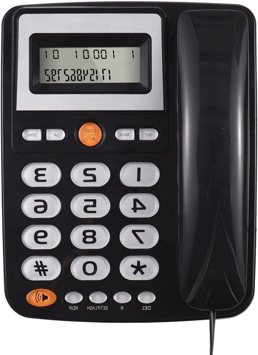 Vaste Telefoon - Seniorentelefoon Thuis - Duidelijk Bellen - Grote Knoppen - 21 cm - Wit