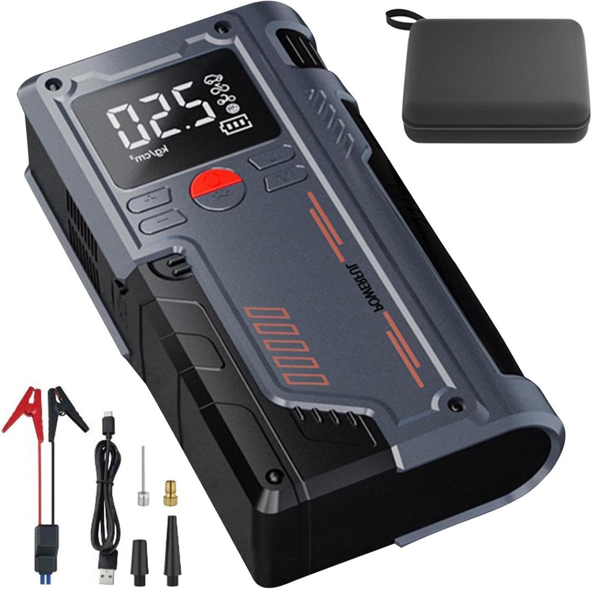 Auto Jump Starter - Auto Starter Batterij Starter - Auto Starten - LED Digitaal Display - 1.2 kg - Zwart