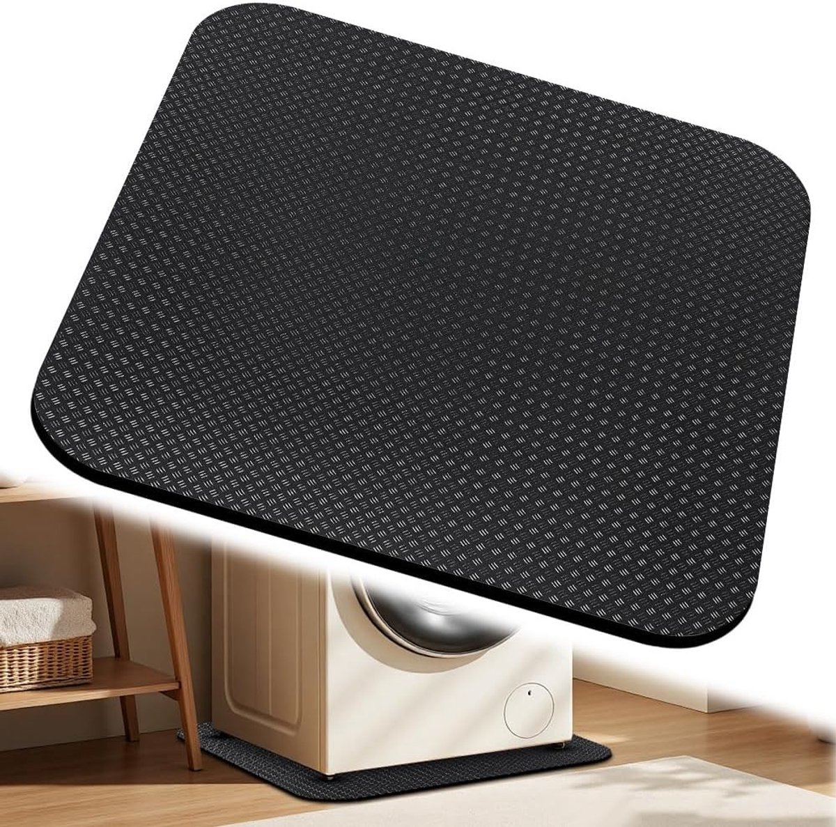 Dubbelzijdige antislip anti-trillingsmat 60 x 60 cm voor wasmachine en koelkast, waterdichte vloermat, vloerbescherming voor huishoudelijke apparaten en meubels