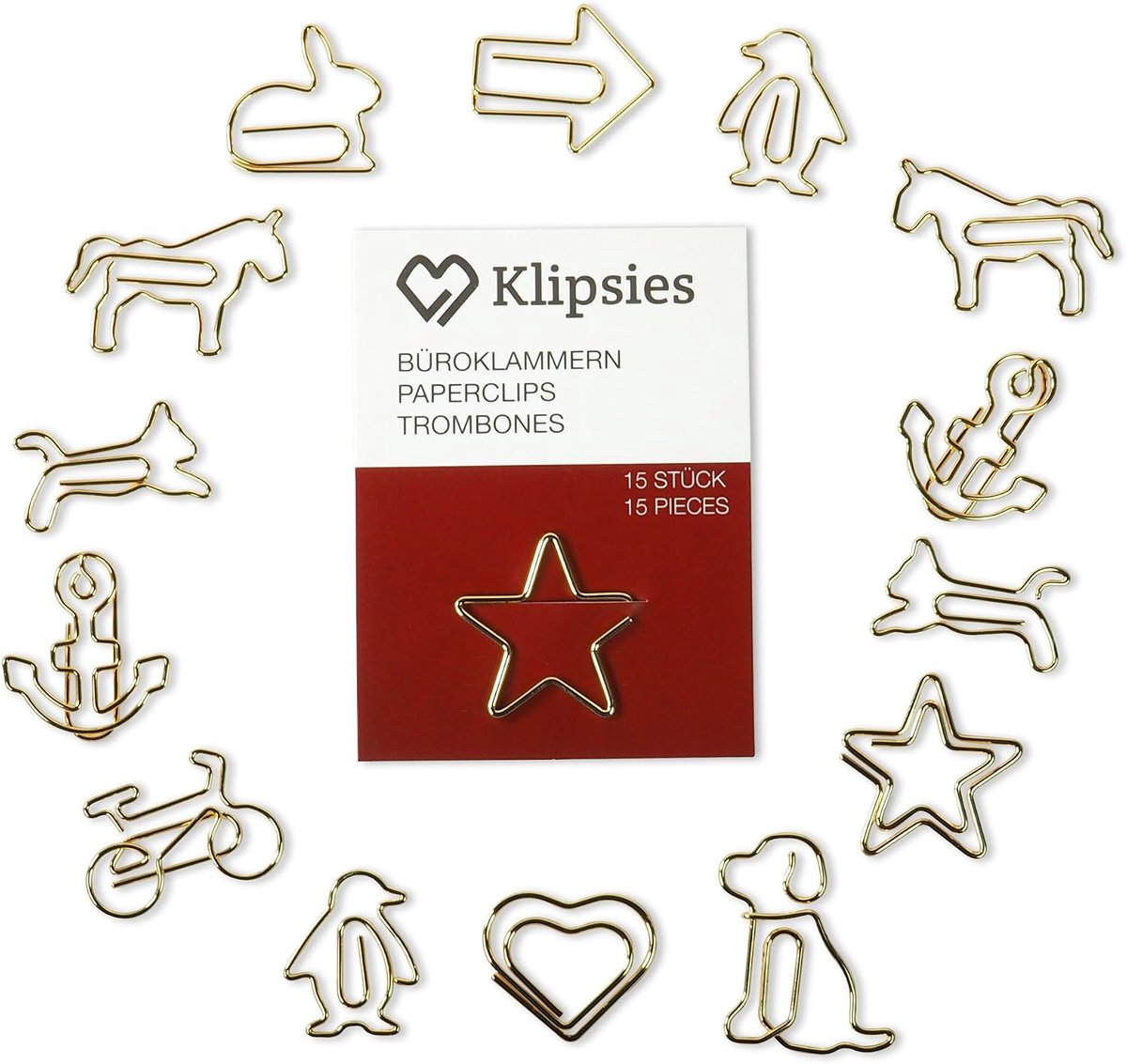 SnelShoppen - 15 Decoratieve Paperclips met Haas Motief in Goud - Organiseer en Versier Notitieboeken, Agenda's en Kaarten - Perfect voor Feestjes en