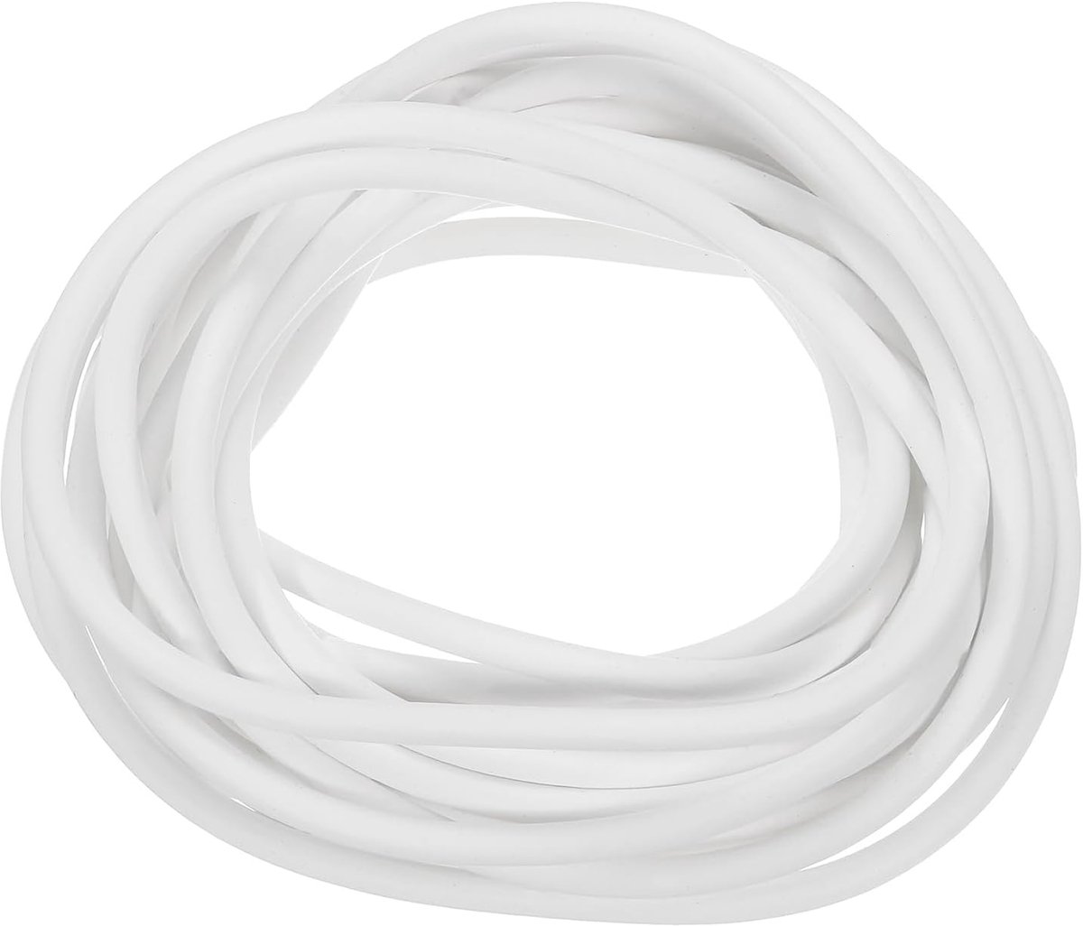 Afdichtingsstrips van siliconen schuim, 4 mm diameter, 6 meter lang, sponsrubber, weerbestendige strips, rond rubberen koord, massief voor machines en industrie, wit