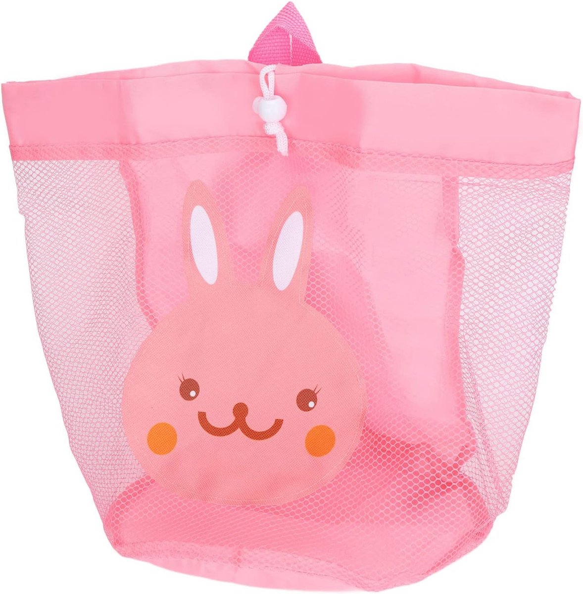 SnelShoppen - Kinderspeelgoed Strand Netten Tas, Grootschalige Trekkoord Strand Rugzak voor Nat en Droog Gebruik, Ideaal voor Reizen en Zwemmen, Roze