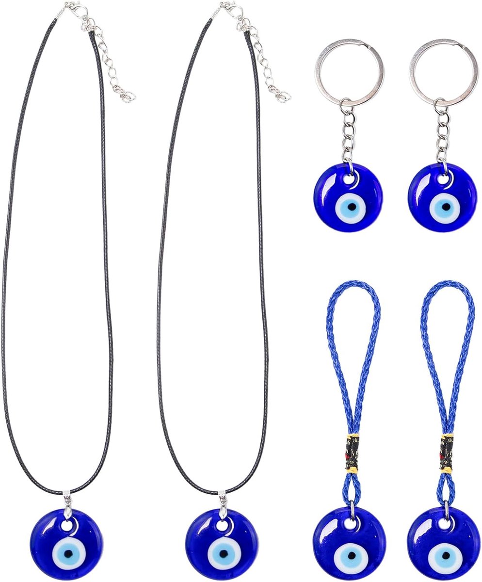 6 stuks Turks blauw oog boze oog auto achteruitkijkspiegel hanger ornament