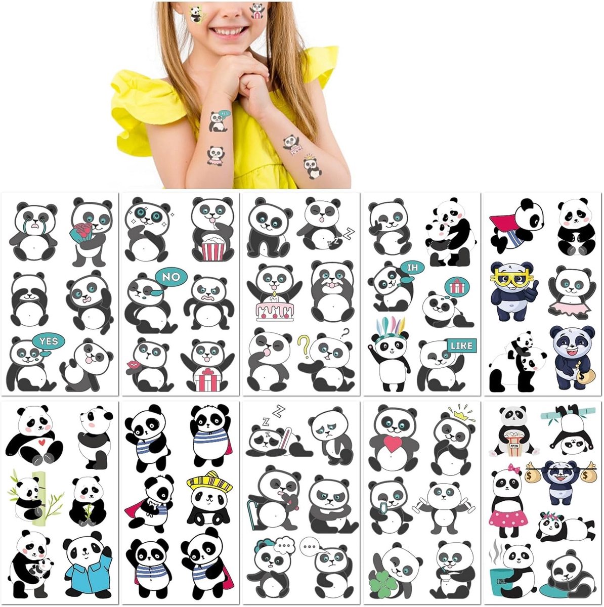 Tijdelijke Tattoos voor Kinderen Leuke Cartoon Dier Stickers Veilig Nep Tattoo Stickers voor Kinderen Feestgoodiebag