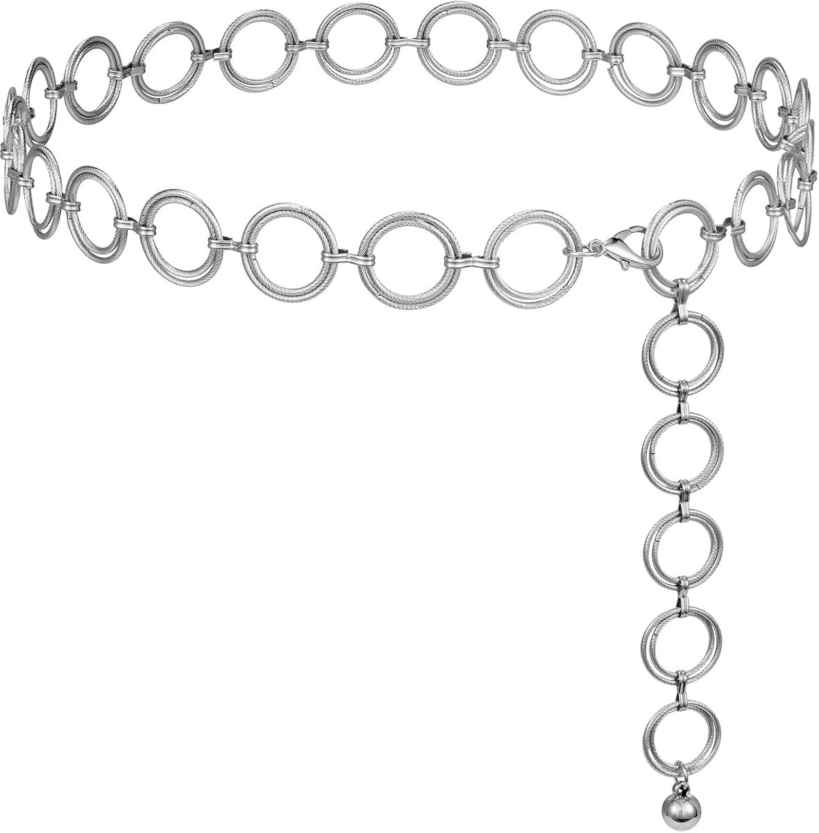 Damesriem, modieuze tailleriem, metalen kettingriem, verstelbare tailleketting, heupketting voor jurken