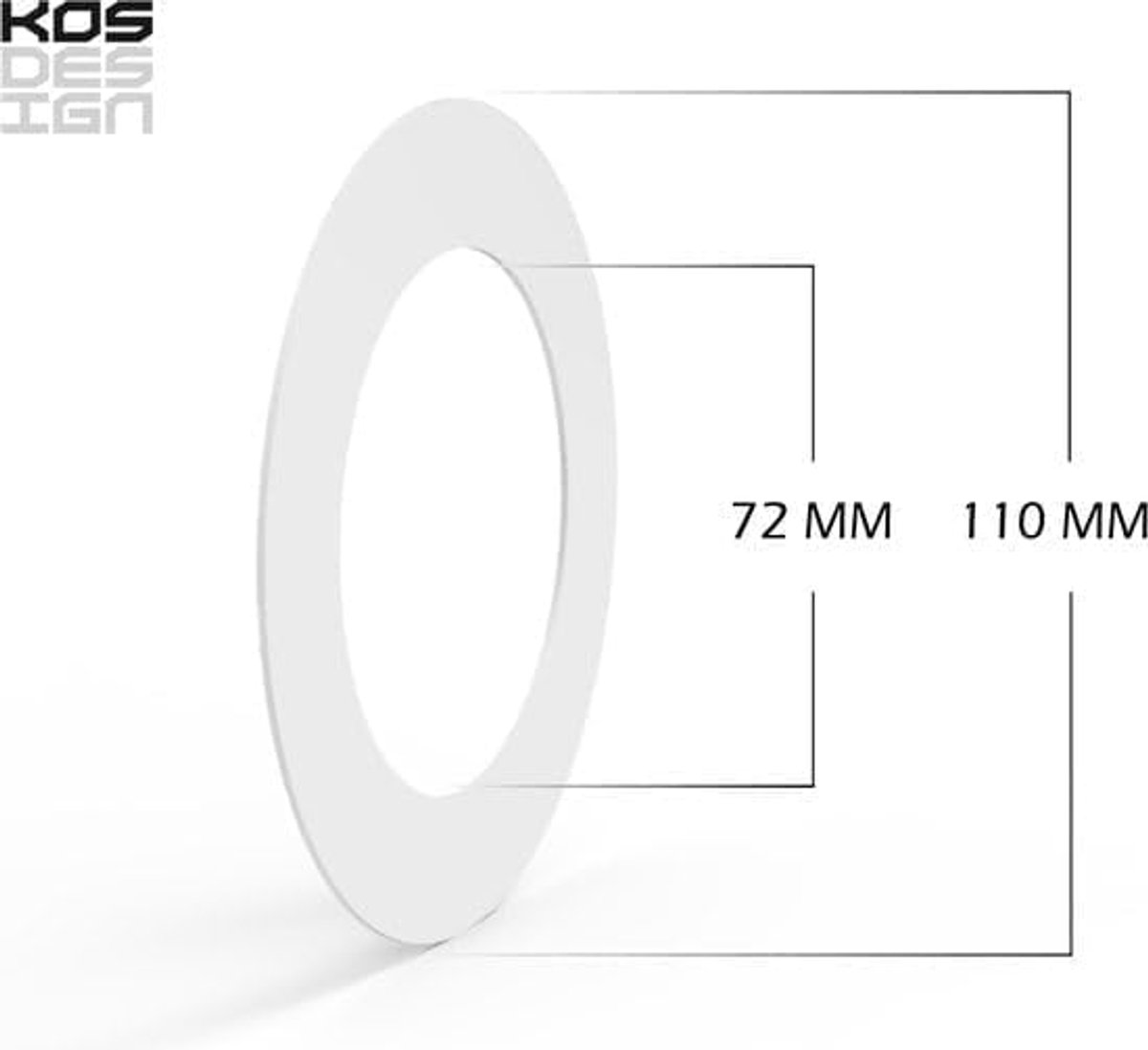 Rings – Opvulringen voor Inbouwspots – Set van 3 – ABS Kunststof – Maten 110x72 mm – Wit – Voor Plafondspots & Spotverlichting (Wit, 110x72)