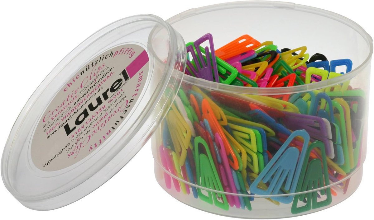 Laurel 503123 paperclip plastic clips van polystyrol, 35 mm, doos, grond/lichtgesorteerd - ShopVlot