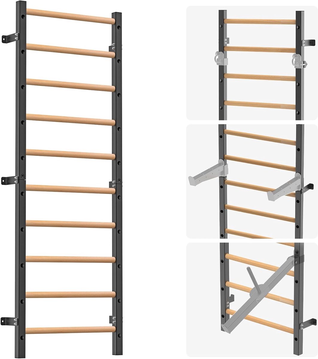 klimwand met 10 sporten, tot 150 kg belastbaar, turntoestellen, voor volwassenen en kinderen
