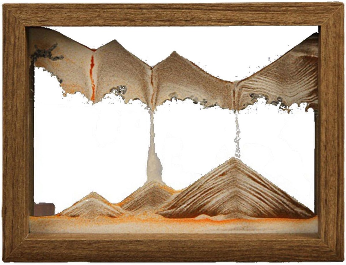 3D Bewegend Zand Kunst Foto, Zandlandschap Bewegend Zand, Zandloper Zand Kunst, Drijfzand Schilderen, Zandloper Decoratie, Vloeibare Beweging, Voor Kantoor Woonkamer TV Kast Decoratie