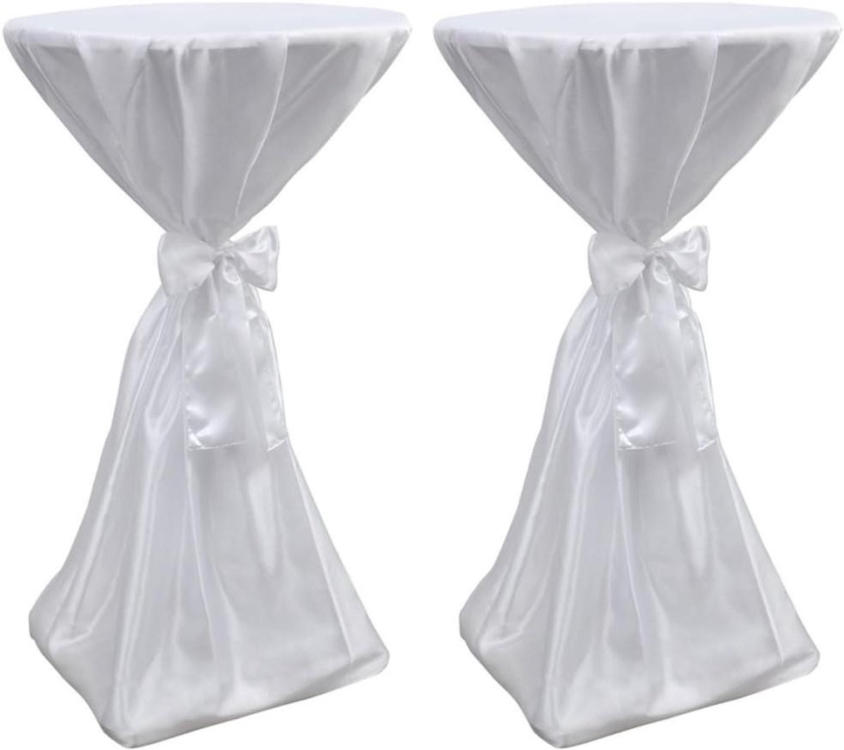 Tafelhoezen - Statafelhoezen Decoratie - Feestelijke Aankleding - Wasbaar Materiaal - 70 cm - Wit