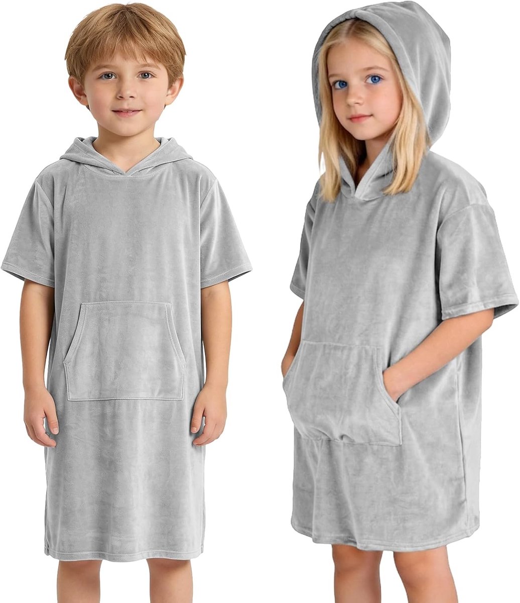 Badponcho voor kinderen, badponcho, lichte strandponcho, surfponcho
